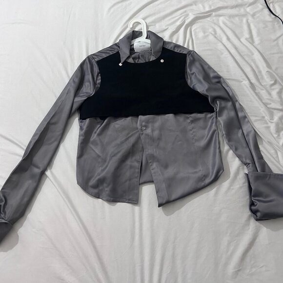 Heliot Emil Silk Rib Vested Shirt - Picture 1 of 3